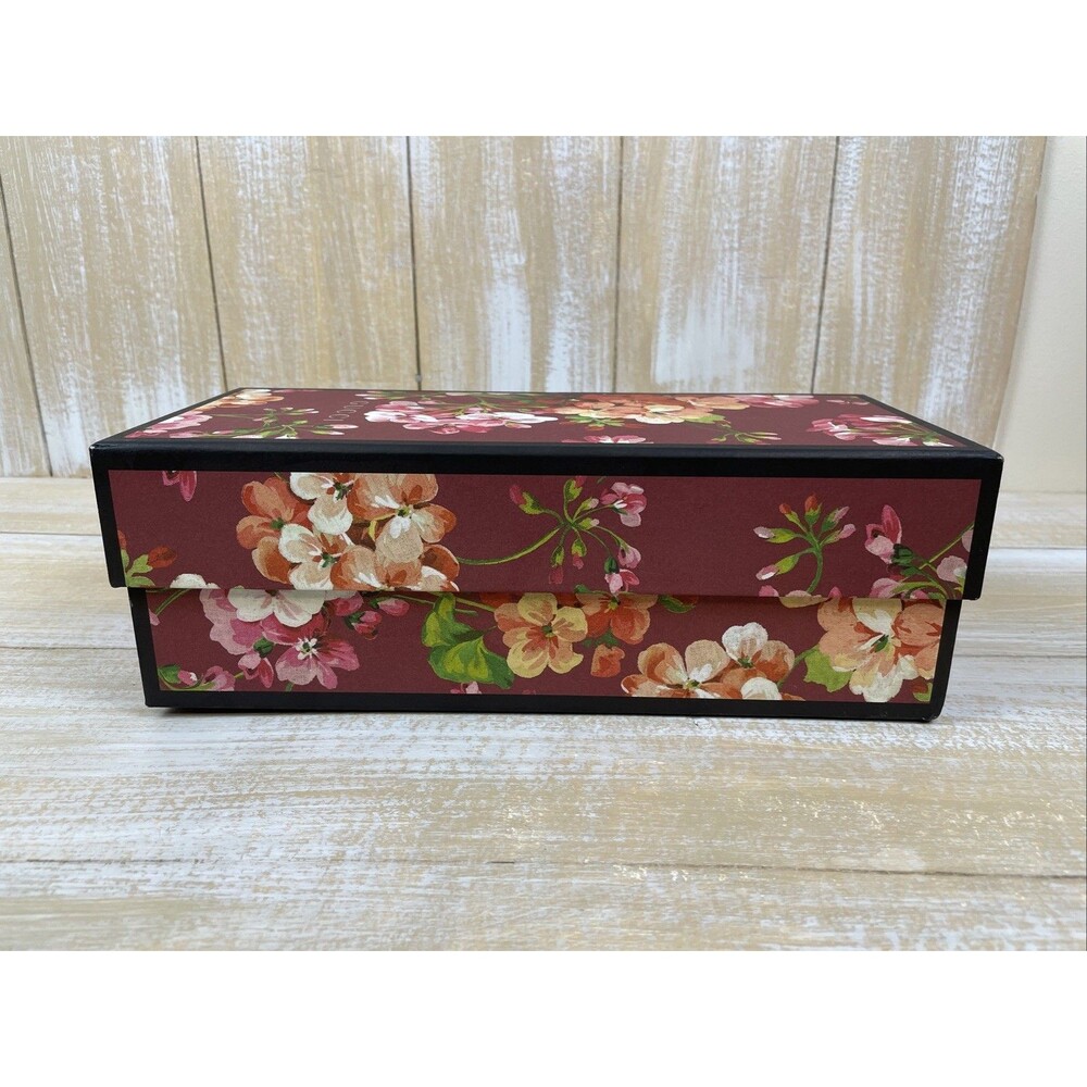 Gucci Floral Pink Blooms Accessories Storage Box 12.5 x 5.5 x 4.25 BOX ONLY - Picture 4 of 11